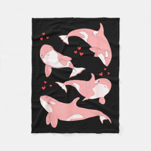 Cute Orca Whale Marine Biologist Sea Animals Valen Fleece Blanket