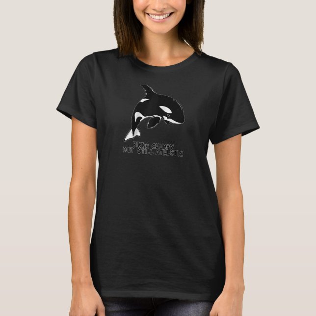Cute Orca Whale Raglan Baseball Tee (Front)