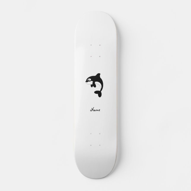 Cute orca whale skateboard (Front)