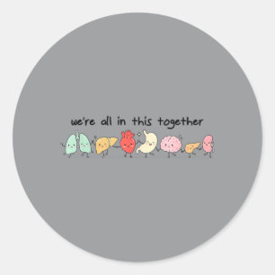 Cute Organ Friends Healthcare Nurse Medical Classic Round Sticker
