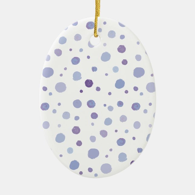 Cute Organic Brushstroke Dot Artwork Ceramic Tree Decoration (Front)