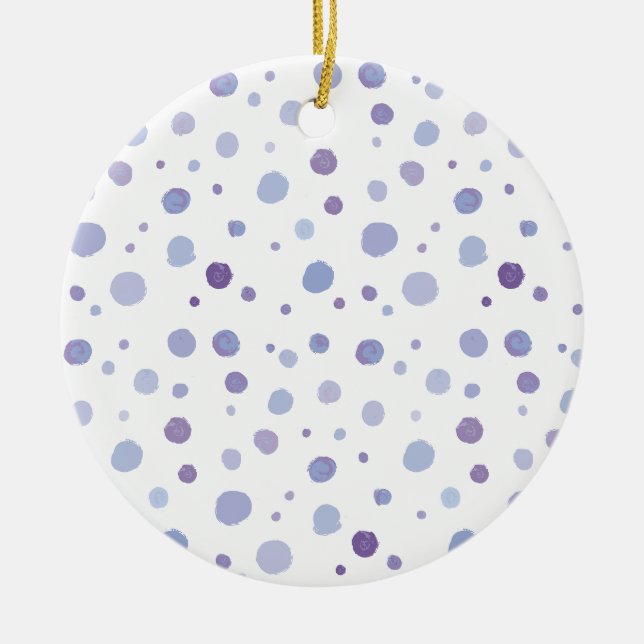Cute Organic Brushstroke Dot Artwork Ceramic Tree Decoration (Front)