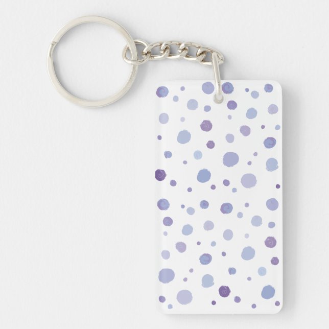 Cute Organic Brushstroke Dot Artwork Key Ring (Front)