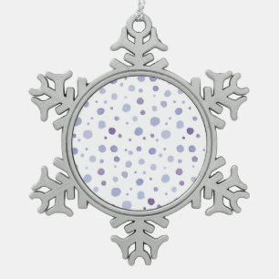 Cute Organic Brushstroke Dot Artwork Snowflake Pewter Christmas Ornament