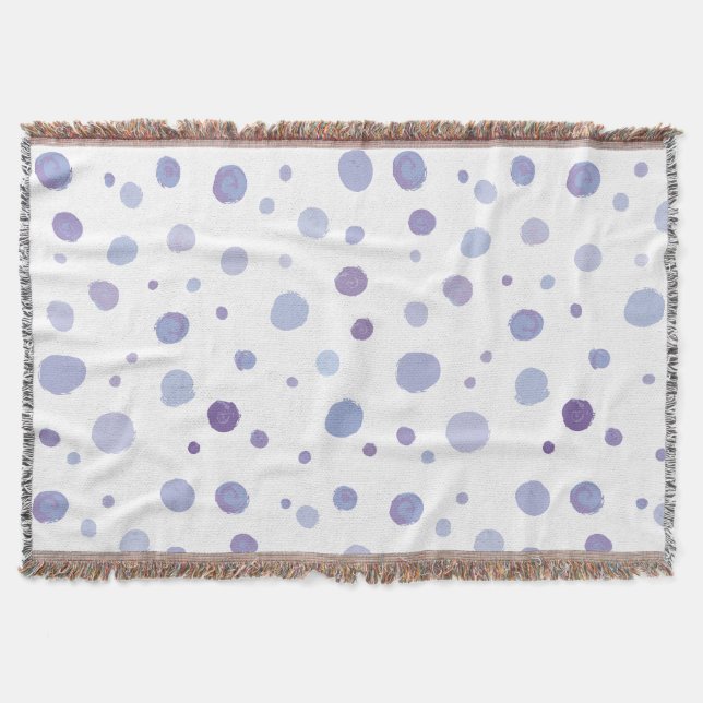 Cute Organic Brushstroke Dot Artwork Throw Blanket (Front)