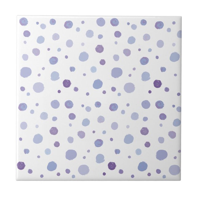 Cute Organic Brushstroke Dot Artwork Tile (Front)