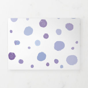 Cute Organic Brushstroke Dot Artwork Tri-Fold Announcement