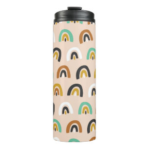 Cute Organic Rainbow Stripes Seamless Pattern Thermal Tumbler
