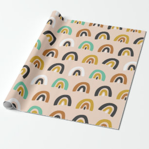 Cute Organic Rainbow Stripes Seamless Pattern Wrapping Paper
