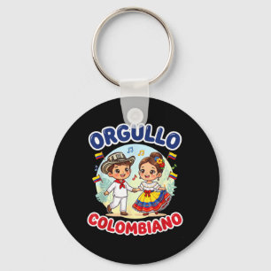 Cute Orgullo Colombiano Kids Folklore Dance Key Ring