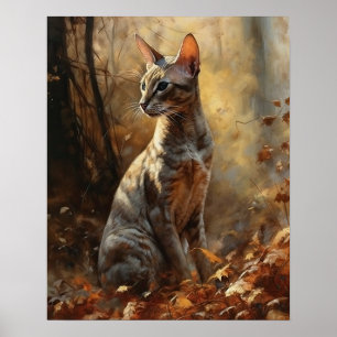 Cute Oriental Shorthair Cat Art Print Poster