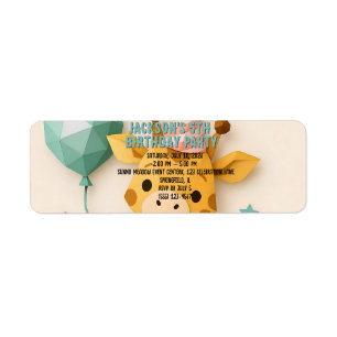 Cute Origami Animal Party Giraffe