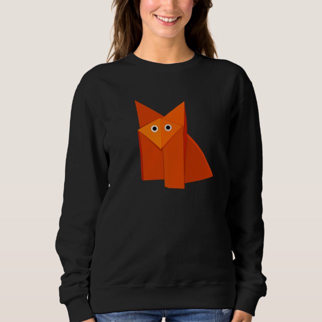 Cute Origami Fox Geometric Kawaii Sweatshirt (Front)