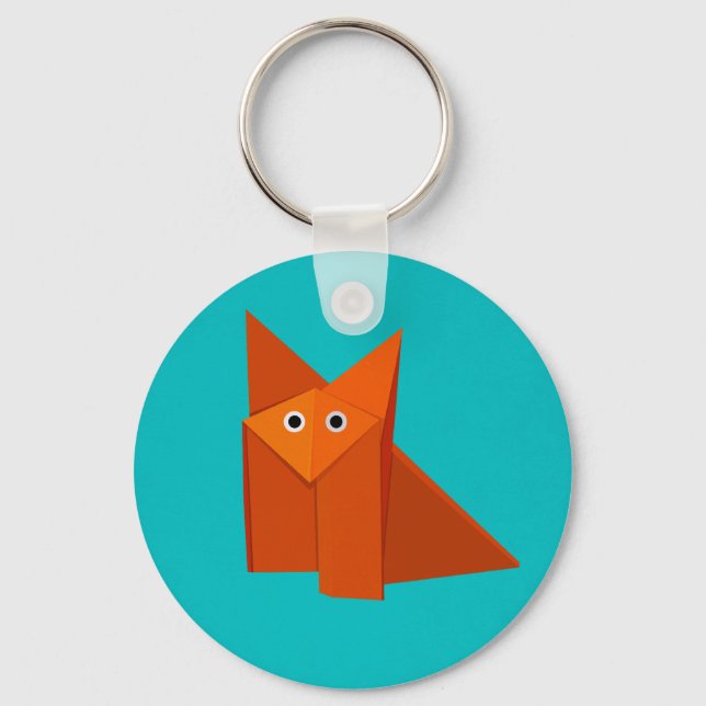 Cute Origami Fox Key Ring (Front)
