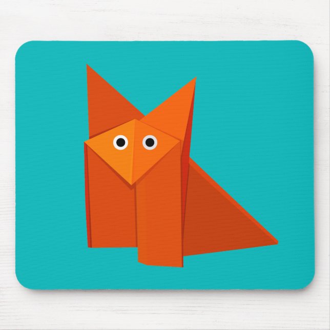Cute Origami Fox Mouse Mat (Front)