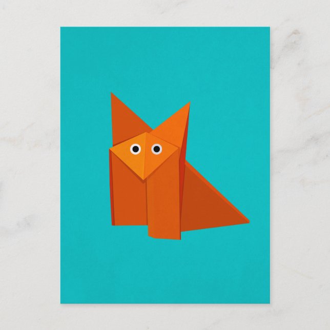 Cute Origami Fox Postcard (Front)