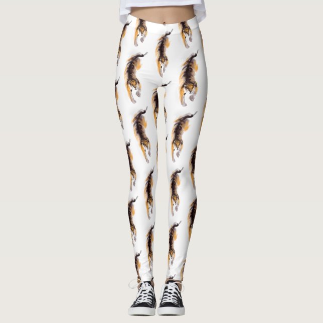 Cute Original Drawing Tiger Chinese New Year L3 Leggings (Front)
