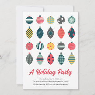 Cute Ornament Christmas Party Invitation