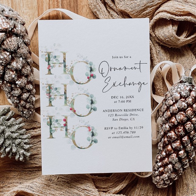Cute Ornament Exchange Holiday Party Invitation (Creator Uploaded)