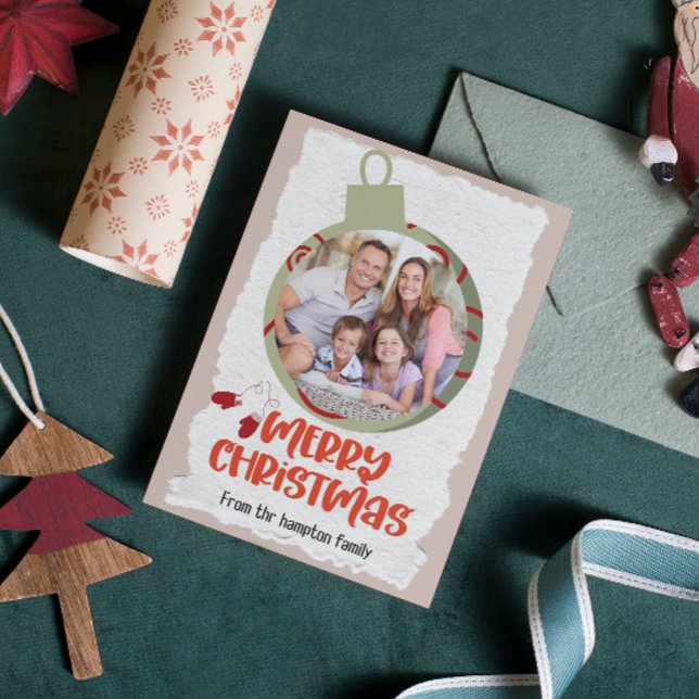 Cute ornament Family or business Flat Holiday Card (Creator Uploaded)