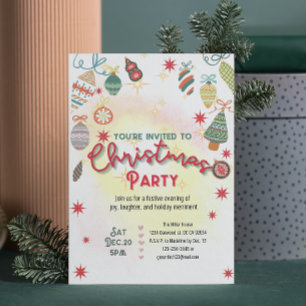 Cute ornaments holiday Christmas party invitation