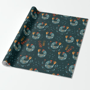 Cute Ornate Birds Wrapping Paper