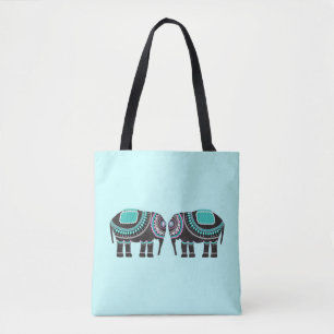Cute Ornate Elephant Tote Bag