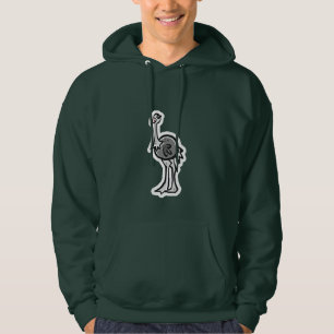 Cute Ostrich; Green Hoodie