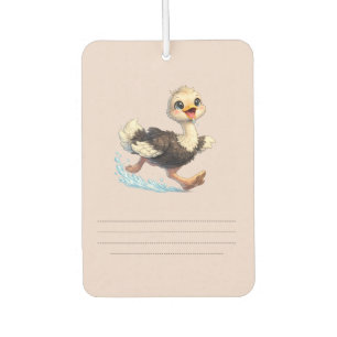 Cute Ostrich Happy Adventure Illustration Car Air Freshener