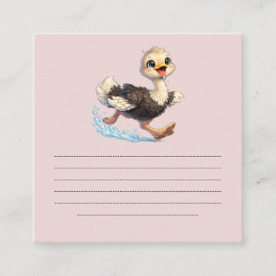 Cute Ostrich Happy Adventure Illustration Enclosure Card