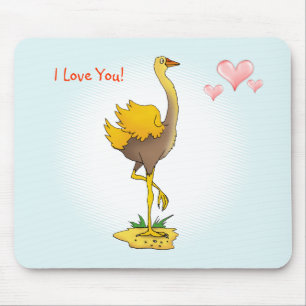 Cute ostrich mouse mat