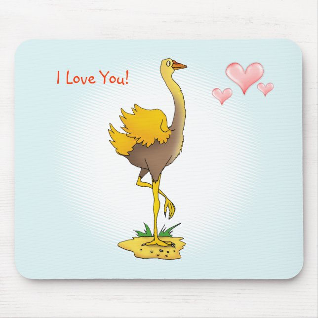 Cute ostrich mouse mat (Front)