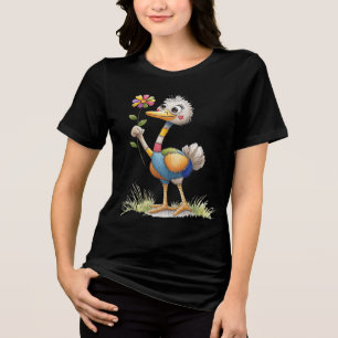 Cute Ostrich Tri-Blend Shirt