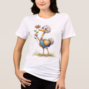 Cute Ostrich Tri-Blend Shirt
