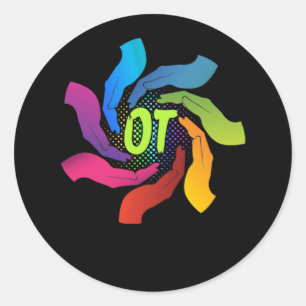 Cute OT Hands Occupational Therapy Classic Round Sticker