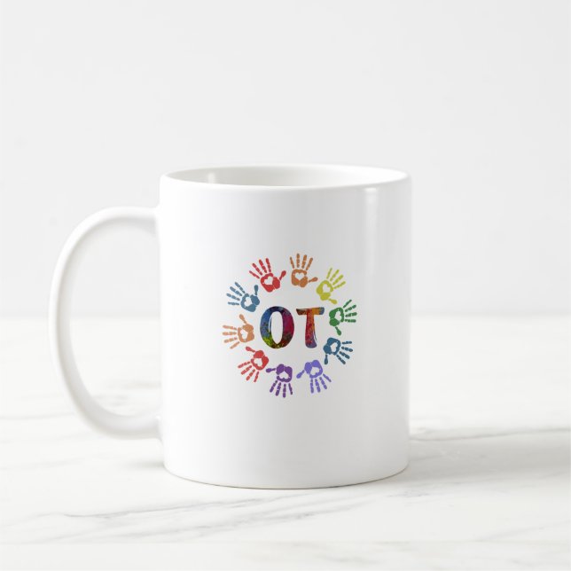 Cute OT Hands Occupational Therapy Gift   Coffee Mug (Left)