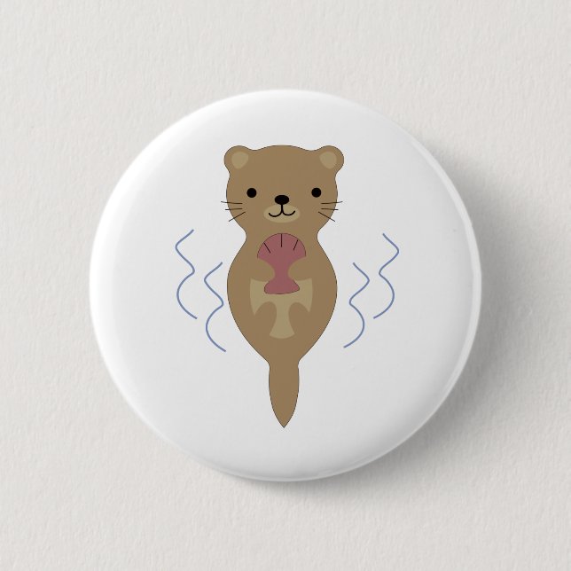 Cute Otter 6 Cm Round Badge (Front)