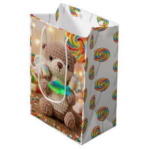 Cute Otter and Gummi Fish Birthday Medium Gift Bag