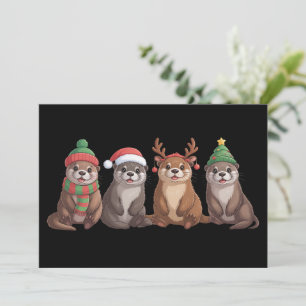 Cute Otter Christmas Funny Xmas Lights Animal Holiday Card