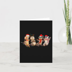 Cute Otter Christmas Pajama Funny Xmas Lights Anim Card