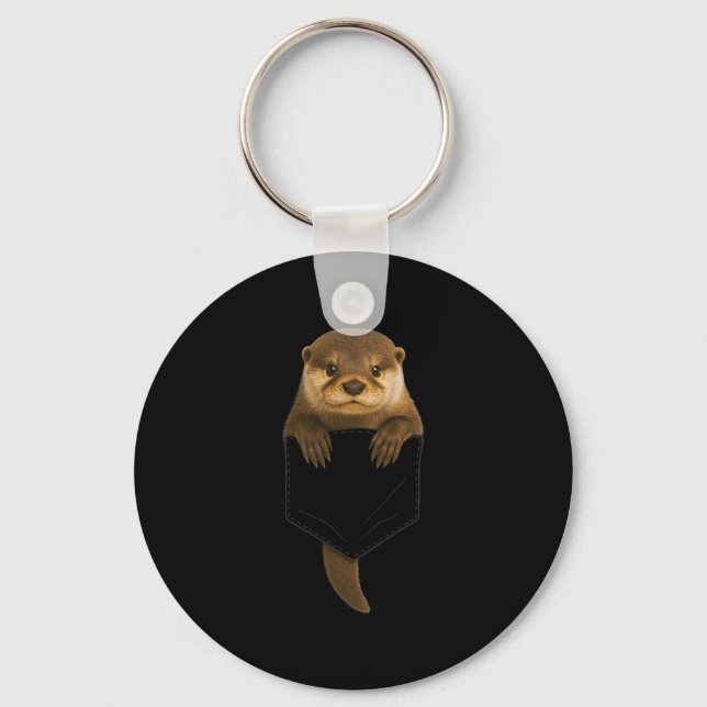 Cute Otter Cket Funny For Men Women Kid Otter Love Key Ring (Front)