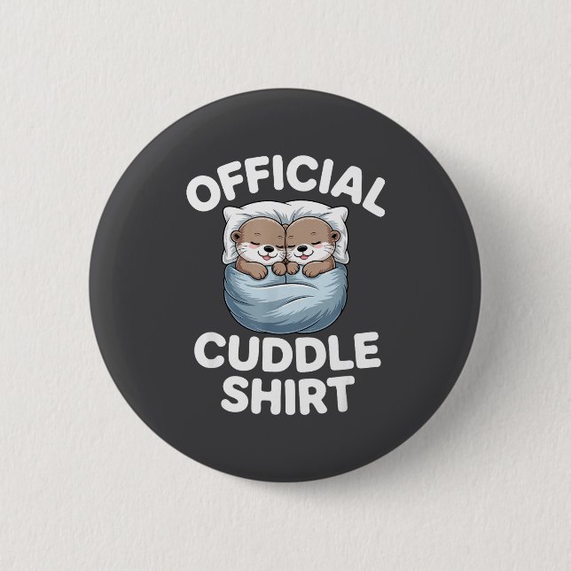 Cute Otter Couple Cozy Cuddle  6 Cm Round Badge (Front)