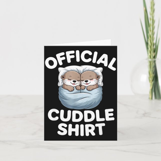 Cute Otter Couple Cozy Cuddle  Card (Front)