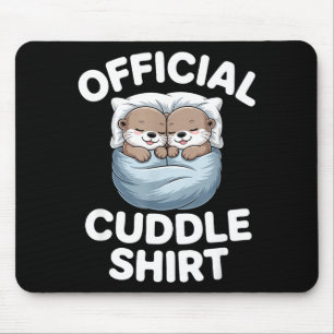 Cute Otter Couple Cozy Cuddle  Mouse Mat