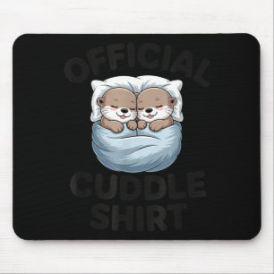 Cute Otter Couple Cozy Cuddle  Mouse Mat