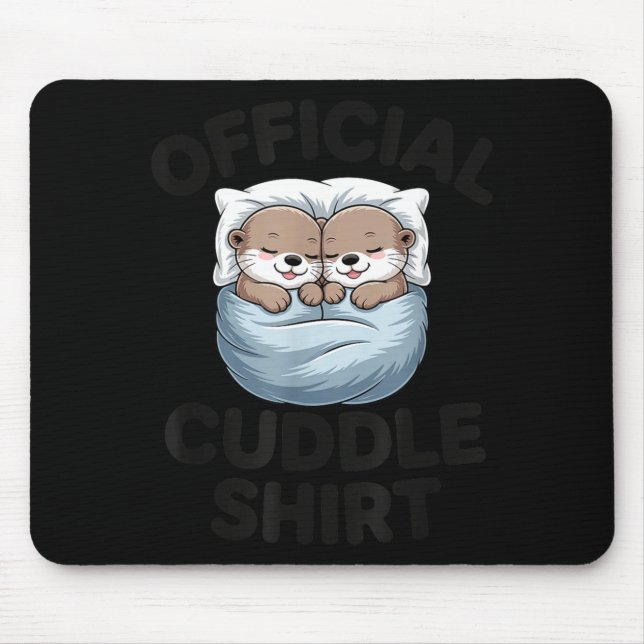 Cute Otter Couple Cozy Cuddle  Mouse Mat (Front)