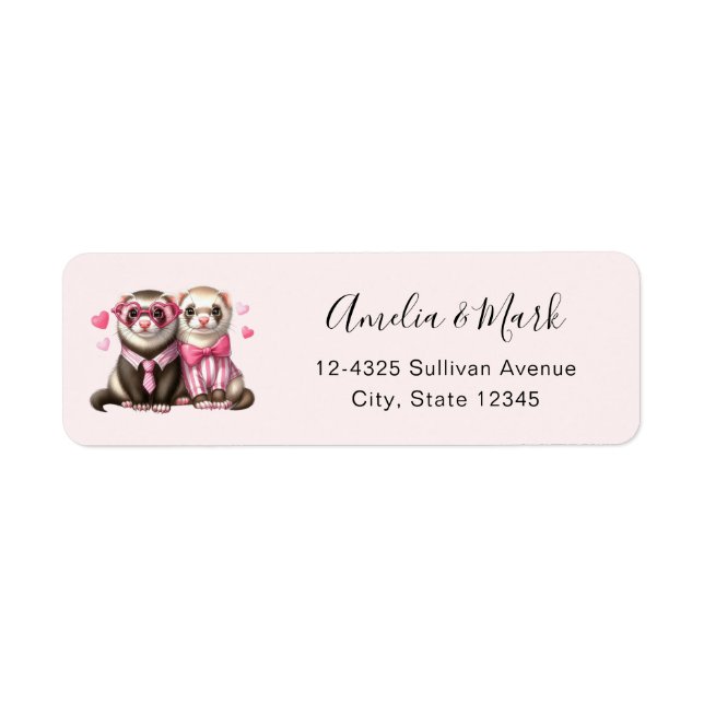 Cute Otter Couple in Love Address (Front)