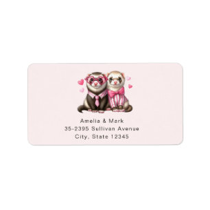 Cute Otter Couple in Love Address Label