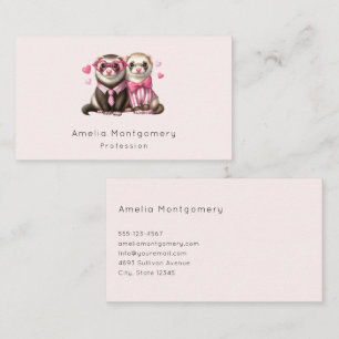Cute Otter Couple in Love Business Card
