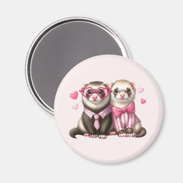 Cute Otter Couple in Love Magnet (Front/Back)
